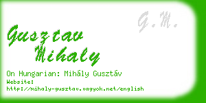 gusztav mihaly business card